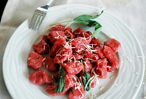 Italian Beetroot Gnocchi with Butter and Sage Recipe