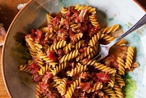 Italian Fusilli Pasta with Anchovy and Tuna Sauce Recipe