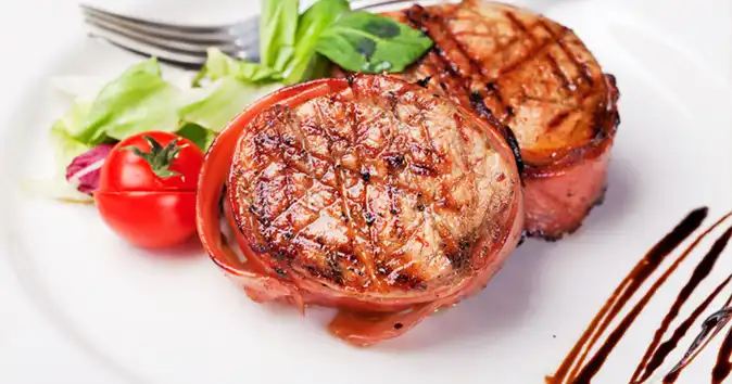 Pancetta Wrapped Balsamic Marinated Steak