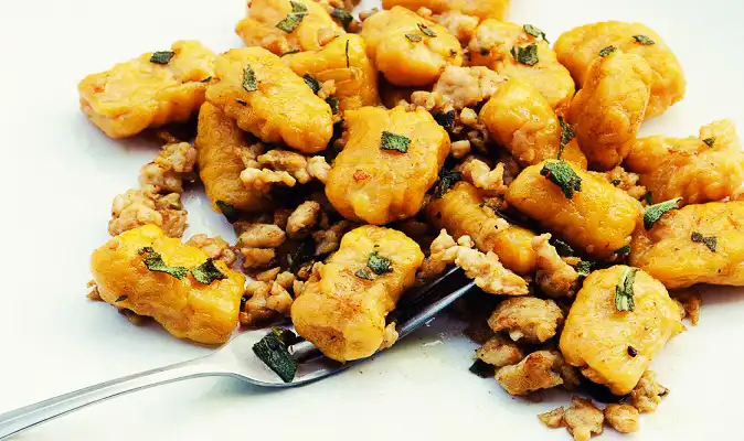 Pumpkin Gnocchi with Butter, Sage and Walnuts