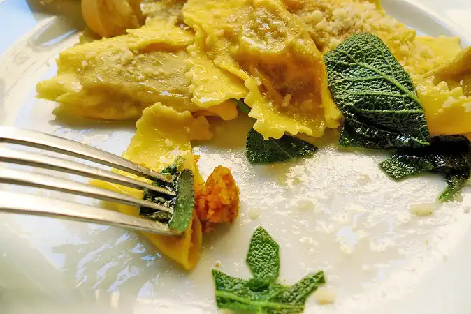 Pumpkin Tortelli with Butter and Sage