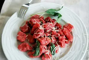 Beetroot Gnocchi with Butter and Sage Recipe