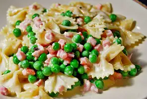 Pasta with Ham, Peas and Cream Recipe