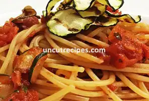 Spaghetti with Grilled Zucchini Tomato Sauce Recipe