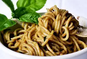 Spaghettoni with Artichoke Pesto and Walnuts Recipe