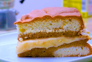 Sponge Cake with Custard Cream and Coffee Recipe ( Gilda's Cake )