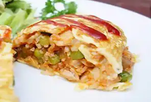 Cauliflower Omurice with Chicken Recipe (カリフラワーオムライス)