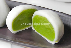 White Mochi with Matcha Filling Recipe (抹茶大福)